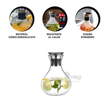 JARRA RYBIU 212 TRANSPARENTE CANTARO PRACTICO HOGAR 1600 ML FUJI + REGALO AGENDITA