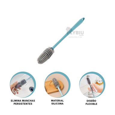 CEPILLO RYBIU CO30368 CELESTE BROCHA SUAVE + BANDERITAS ADHESIVAS