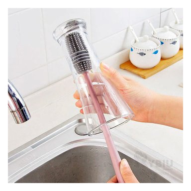 SET CEPILLO RYBIU CO30367 ROSADO PRACTICO LAVAR TAZAS + PAPEL REGALO