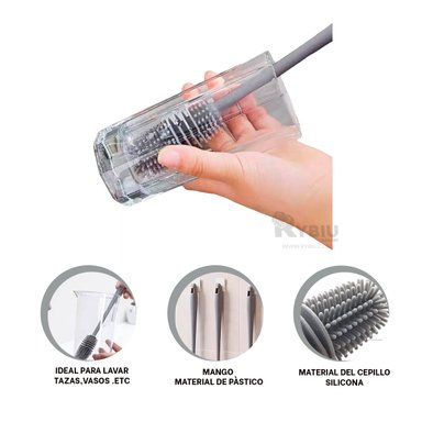 CEPILLO RYBIU CO30366 PLATEADO BROCHA MANEJABLE LIMPIEZA PLOMO + LIGAS REGALO