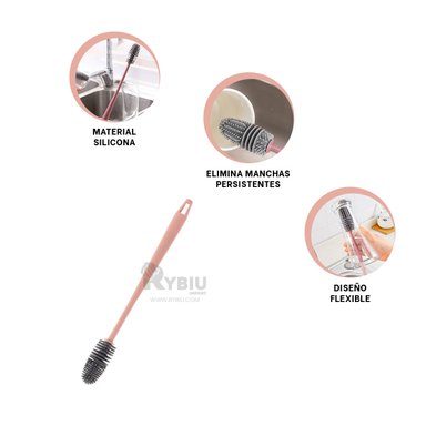CEPILLO RYBIU CO30367 ROSADO ESCOBILLA UTIL LAVAR TAZA + ENVOLTORIO REGALO