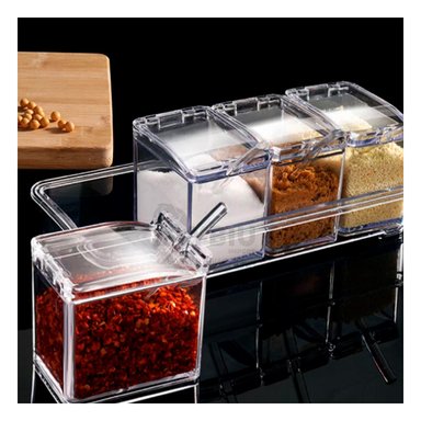 CONTENEDOR RYBIU CO30374 ESPECIERO DESARMABLES CUCHARITA SET 4 + REGALO STICKERS - 2