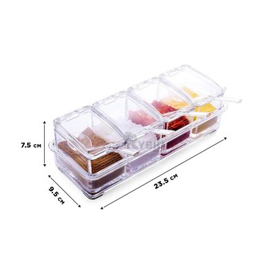 CONTENEDOR RYBIU CO30374 ESPECIERO DESARMABLES CUCHARITA SET 4 + REGALO STICKERS - 5