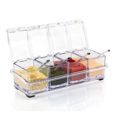 CONTENEDOR RYBIU CO30374 ORGANIZADOR CUCHARITA SET 4 + REGALO LIGAS PEINAR