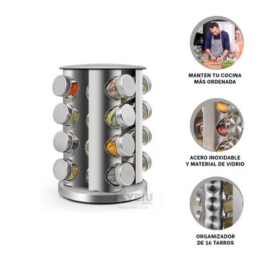 CONTENEDOR RYBIU CO30371 ORGANIZADOR PORTATIL ESPECIAS CIRCULAR + REGALO AGENDITA