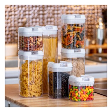 SET CONTENEDORES RYBIU CO30375 BLANCO COCINA TAPA BLANCA + PAPEL REGALO