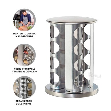 CONTENEDOR RYBIU CO30371 ORGANIZADOR ESPECIAS COMPACTO CIRCULAR + GIFT STICKERS