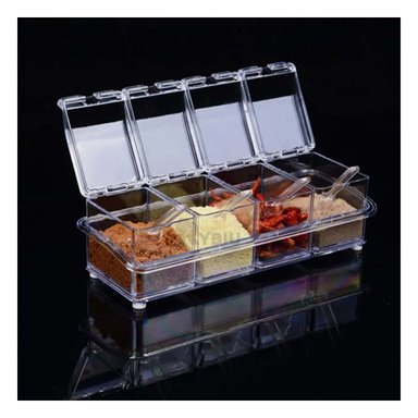 CONTENEDOR RYBIU CO30374 ORGANIZADOR IDEAL ACRILICO SET 4 + LIGAS REGALO