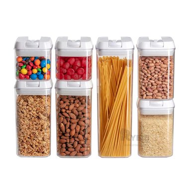 CONTENEDOR RYBIU CO30375 BLANCO ENVASE DURADERO TAPA BLANCA + BANDERITAS ADHESIVAS