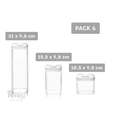CONTENEDOR RYBIU CO30375 BLANCO ENVASE DURADERO TAPA BLANCA + BANDERITAS ADHESIVAS - 5
