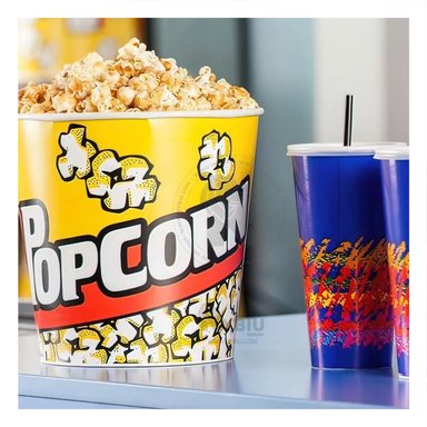 CONTENEDOR RYBIU CO30379 AMARILLO BALDE PRACTICO POPCORN + REGALO STICKERS