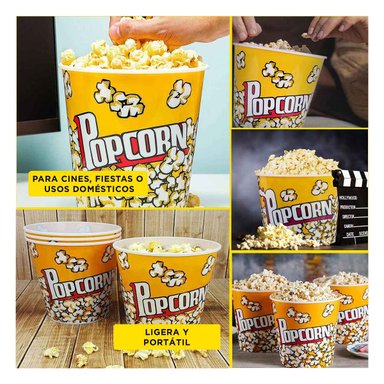 CUBETA UTIL DE PALOMITAS MEDIANO AMARILLO Y+PAPEL DE REGALO - 3