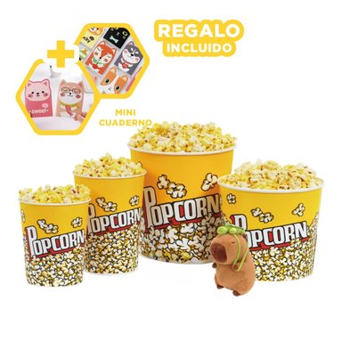BALDE PARA POPCORN DELGADO AMARILLO Y+GIFT MINIAGENDA