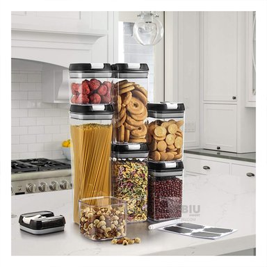 SET CONTENEDORES RYBIU CO30376 NEGRO UTIL GUARDAR 6 PIEZAS TAPA NEGRA + PAPEL REGALO