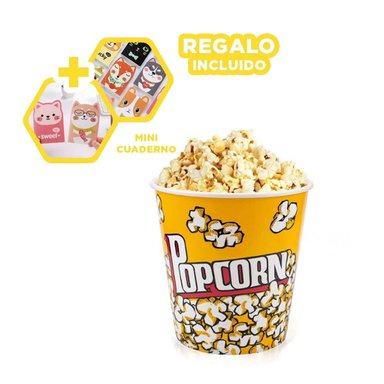 BALDE PARA POPCORN MEDIANO AMARILLO Y+GIFT MINIAGENDA