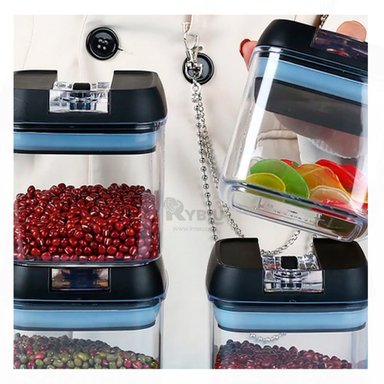 PACK 6 CONTENEDORES RYBIU CO30376 NEGRO TAPERS IDEAL ALIMENTOS + REGALO STICKERS