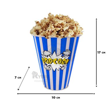 TAZON IDEAL PARA POPCORN EN AZUL Y+REGALO LIGAS PARA PEINAR