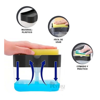 EXPENDEDOR RYBIU CO30386 NEGRO IDEAL LAVAR PLATOS + LIGAS REGALO