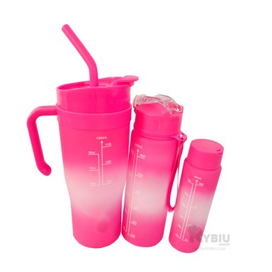 BOTELLAS RYBIU CO30086 CON DIFERENCIAS FUCSIA 3 UNIDADES + GIFT STICKERS