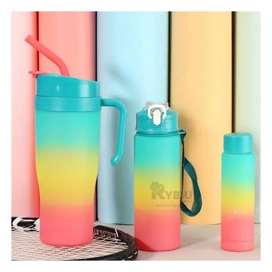 BOTELLAS RYBIU CO30085 FIGURAS 2D VERDE 3 UNIDADES + GIFT MINIAGENDA