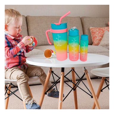 RECIPIENTES RYBIU CO30085 CON STICKER VERDE 3 UNIDADES + REGALO STICKERS