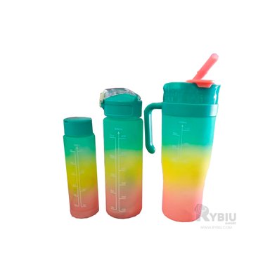 BOTELLAS RYBIU CO30085 ESTAMPADO 2D VERDE 3 UNIDADES + REGALO AGENDITA