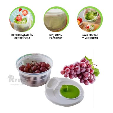 ESCURRIDOR RYBIU CO32440 VERDE BLANCO RECIPIENTE LAVA VERDURAS + GIFT MINIAGENDA
