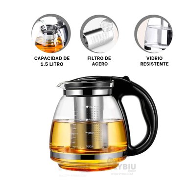 JARRA RYBIU CO30489 NEGRO 1500 ML MODERNA PARA COCINA + GIFT STICKERS - 4