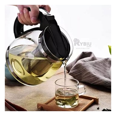 TETERA RYBIU CO30489 NEGRO 1500 ML CON FILTRO PARA TE + PAPEL REGALO