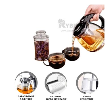 INFUSOR RYBIU CO30489 NEGRO 1500 ML DURABLE + REGALO LIGAS PARA PEINAR