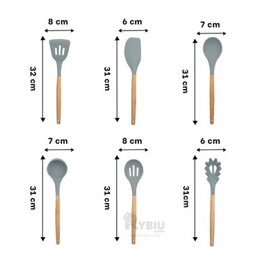 CUCHARONES RYBIU BONITOS GRIS + REGALO LIGAS PEINAR CO30456