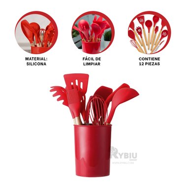 SET UTENSILIOS RYBIU CO30457 ROJO COMIDAS + ENVOLTORIO REGALO