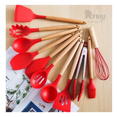 SET UTENSILIOS RYBIU CO30457 ROJO ESTILIZADOS RECETA + REGALO AGENDITA