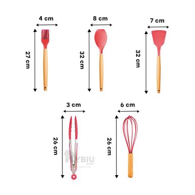 CUCHARONES RYBIU CO30457 ROJO MOVER + REGALO LIGAS PEINAR