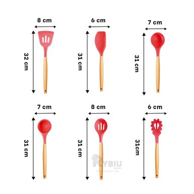 CUCHARONES BONITOS PARA LA FAMILIA EN ROJO Y+LIGAS DE REGALO