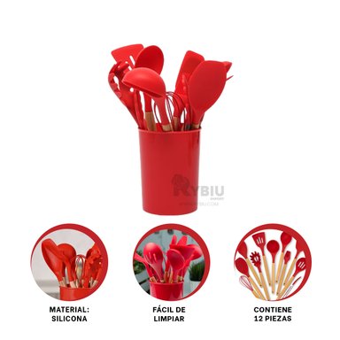 SET UTENSILIOS RYBIU CO30457 ROJO MINIMALISTAS + GIFT MINIAGENDA