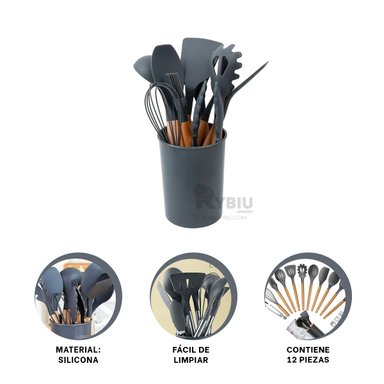 CUCHARONES RYBIU COCINA GRIS + BANDERITAS ADHESIVAS CO30456