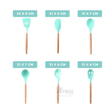 SET UTENSILIOS RYBIU CO30458 VERDE BONITOS + REGALO LIGAS PEINAR