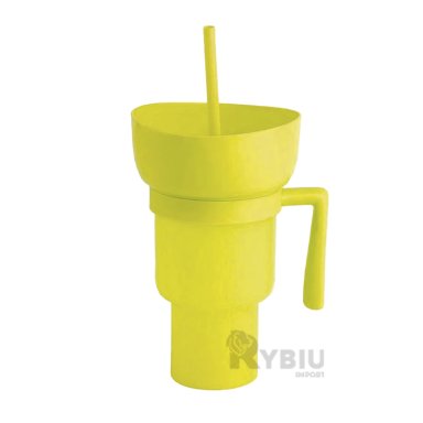 TAZA PARA REFRESCO RYBIU CO29759 AMARILLO +BANDERITAS ADHESIVAS