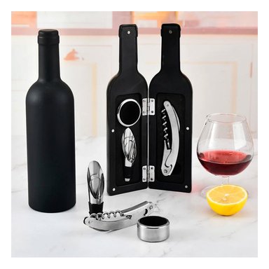 ABRELATAS RYBIU CO32294 NEGRO BOTELLA MODERNA + PAPEL REGALO