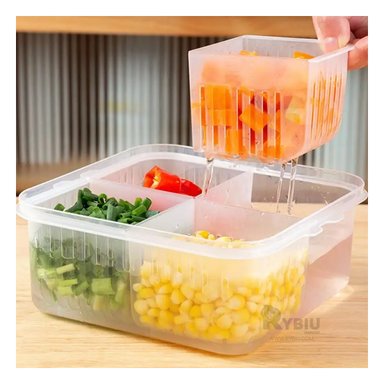 ESCURRIDOR RYBIU CO32439 BLANCO TRANSPARENTE COLADOR VERSATIL 4 EN 1 + ENVOLTORIO REGALO