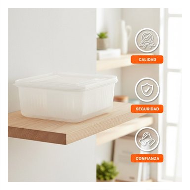 ESCURRIDOR RYBIU CO32439 BLANCO TRANSPARENTE CONTENEDOR VERDURAS + LIGAS REGALO - 2