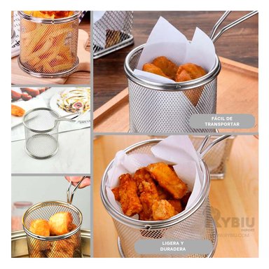 CESTO RYBIU 1104 PLATEADO CANASTILLA PERSONAL FREIR + REGALO AGENDITA