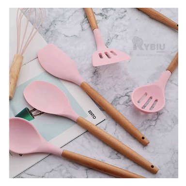 CUCHARONES RYBIU CO30459 ROSADO MADERA + POST-IT ADHESIVOS