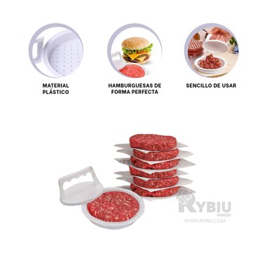 MOLDE RYBIU CO30434 BLANCO MODELO IDONEO HAMBURGUESA + LIGAS REGALO