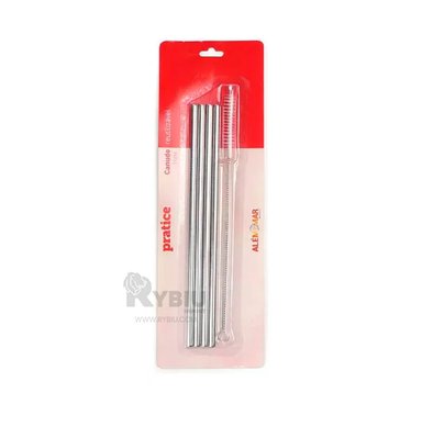 SET CAÑITAS RYBIU CO32322 PLATEADO INOXIDABLE + PAPEL REGALO