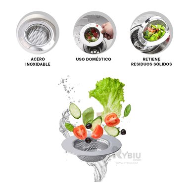 SEPARADOR RYBIU CO32270 PLATEADO COLADOR IDEAL CAÑO 9 CM + LIGAS REGALO
