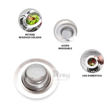 SEPARADOR RYBIU CO32270 PLATEADO COLADOR FREGADOR 9 CM + BANDERITAS ADHESIVAS