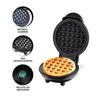 WAFLERA RYBIU CO30007 MAQUINA MINI EN NEGRO + BANDERITAS ADHESIVAS