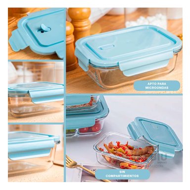 ENVASE ADECUADO PARA SOPAS RYBIU CO32520 VIDRIO CELESTE 1040ML +REGALO STICKERS